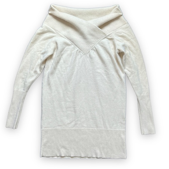 Stella McCartney Off the Shoulder Sweater Dress in Ivory | Size 38 - Picture 2 of 13